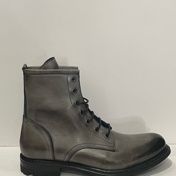 Emilio Franco boot chelsea gray round toe Italian leather black thick sole - Picture 2 of 5